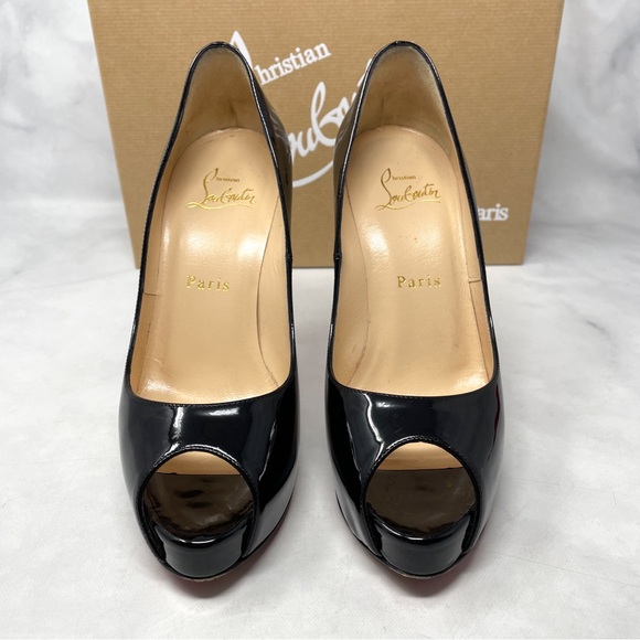 Christian Louboutin New Very Prive 120 Patent Leather Platform Heels Black 36 - Picture 6 of 16